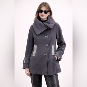 MACKAGE Women's Gray Wool Blend Pea Coat